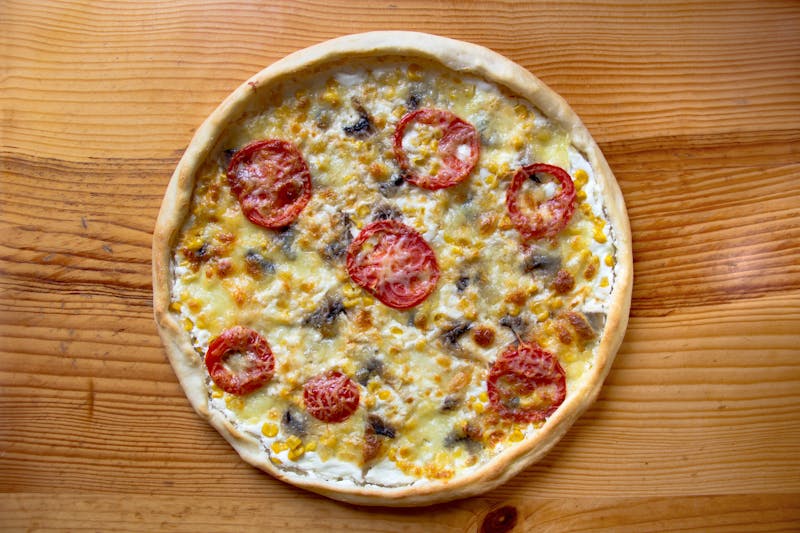 Tatte mushroom and goat cheese flatbread pizza